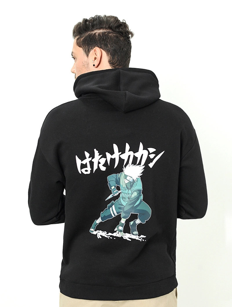 Sweat à capuche imprimé Kakashi